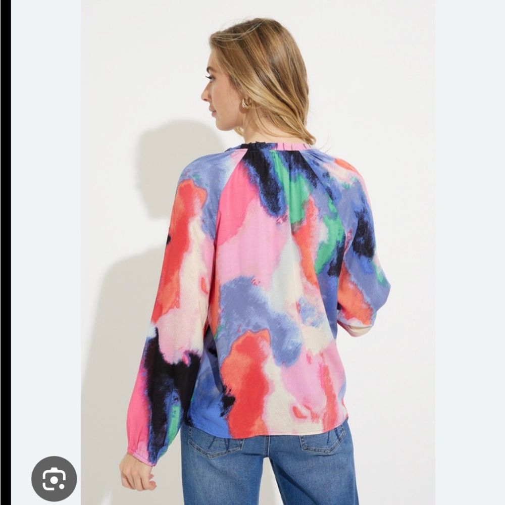 NIC+ZOE Abstract Art Top shirt large - Picture 2 of 9
